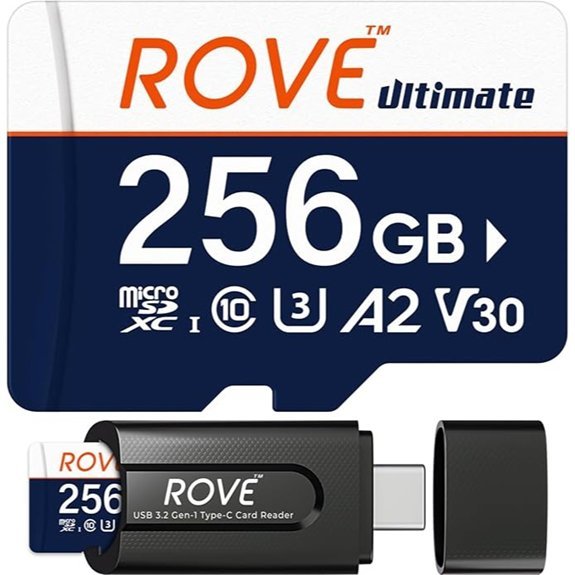 ROVE 256GB Micro SD Card with USB Card Reader