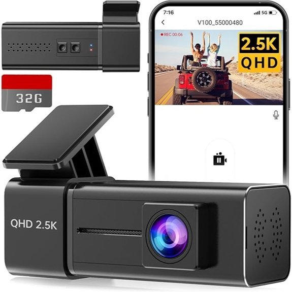 E-YEEGER 2.5K WiFi Dash Cam for Cars