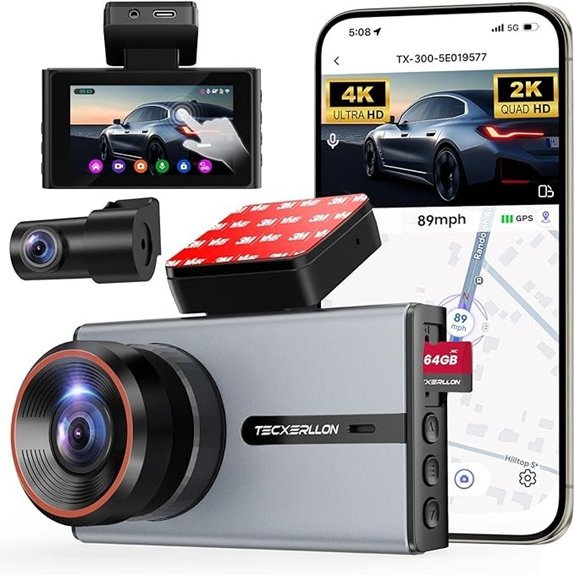 4K Dash Cam with WiFi and GPS