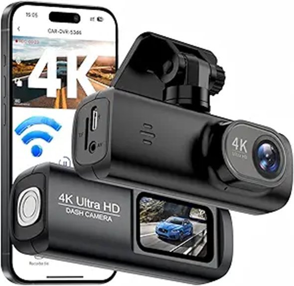 4K Ultra HD Dash Cam with Wi-Fi & Night Vision