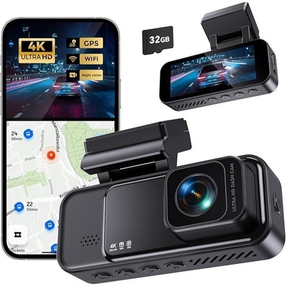 COOLCRAZY 4K Dash Cam with WiFi and GPS