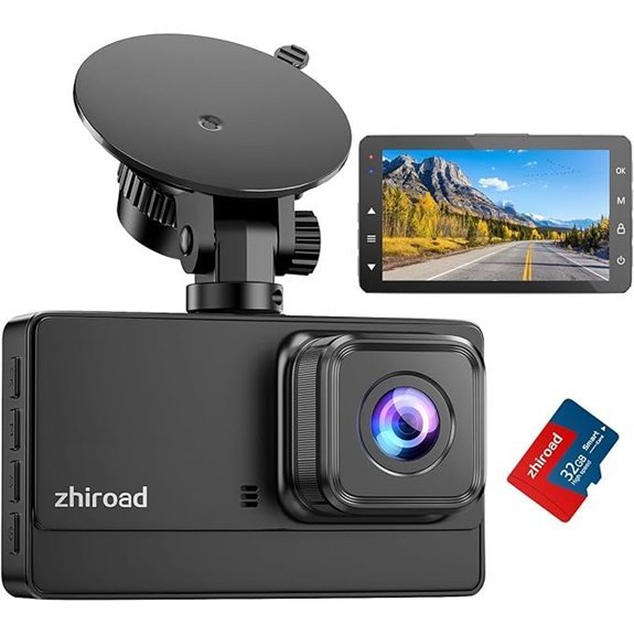 1080P FHD Dash Cam with Night Vision and Monitor