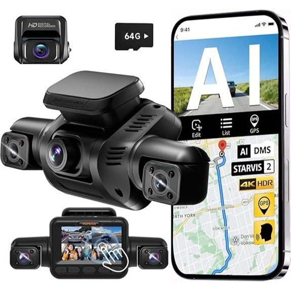 AI 4K 4-Channel Dash Cam with Driver Monitoring