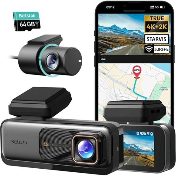 BOTSLAB 4K Dash Cam Front and Rear