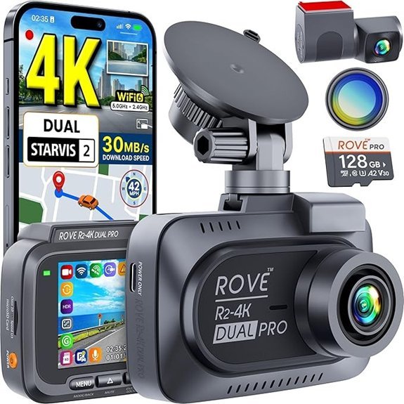 ROVE R2-4K Dual PRO Dash Cam for Cars