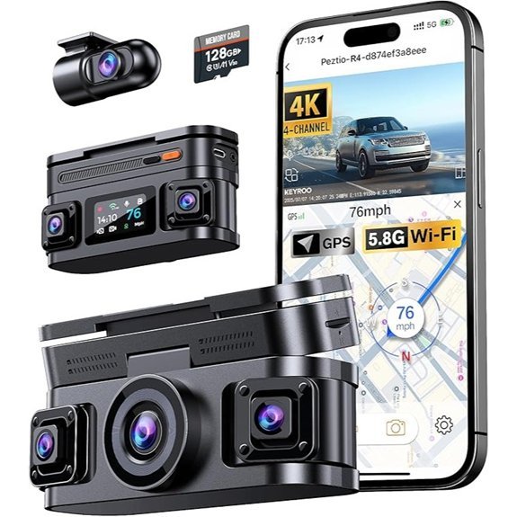 4K 360° View Dash Cam with GPS and WiFi