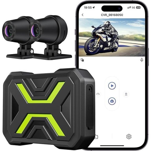 Motorcycle Dash Cam 1080p Front and Rear