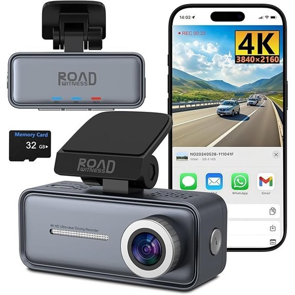 4K Mini Dash Cam with Wi‑Fi Night Vision