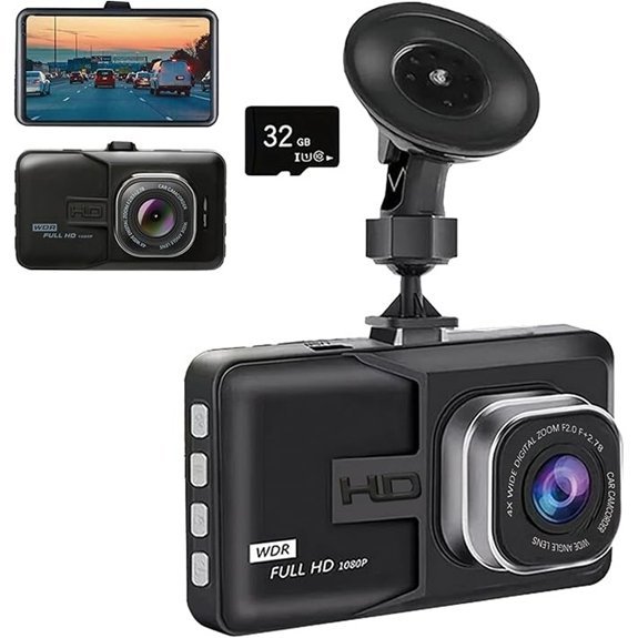 Dash Cam 1080P Ultra Wide Angle HD Lens