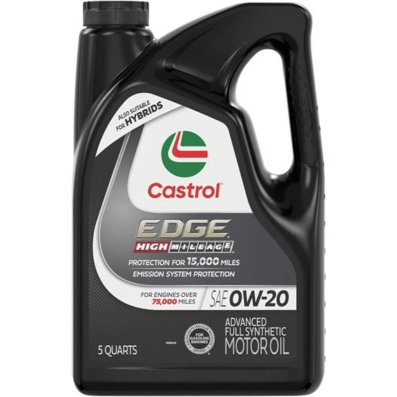 Castrol Edge High Mileage 0W-20 Advanced Full Synthetic Motor Oil 5 Quart