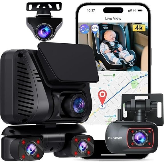 4K 5-Channel 360° Dash Cam with GPS