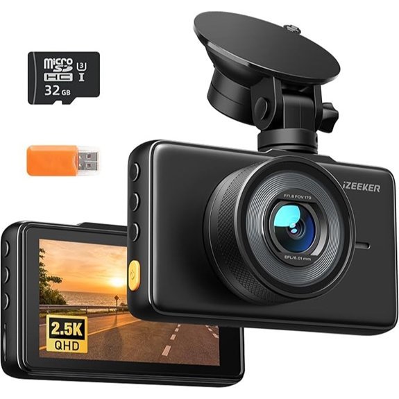 iZEEKER 2.5K Dash Cam with 32GB Card