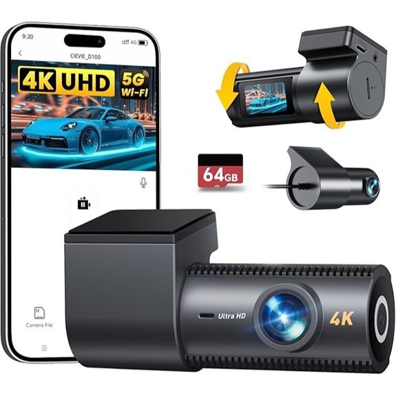 4K Dual Dash Camera with WiFi and Night Vision