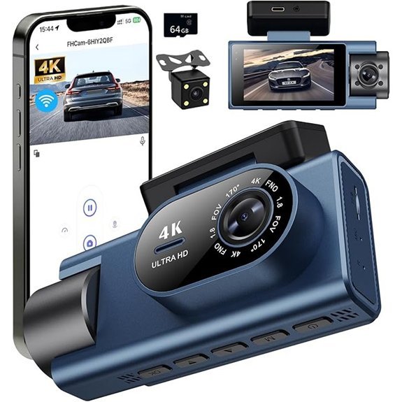 4K Full HD Dash Cam with Wi-Fi & Night Vision