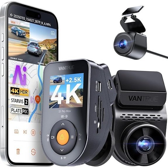 Vantrue S1 Pro Max 4K+2.5K Dual Dash Cam
