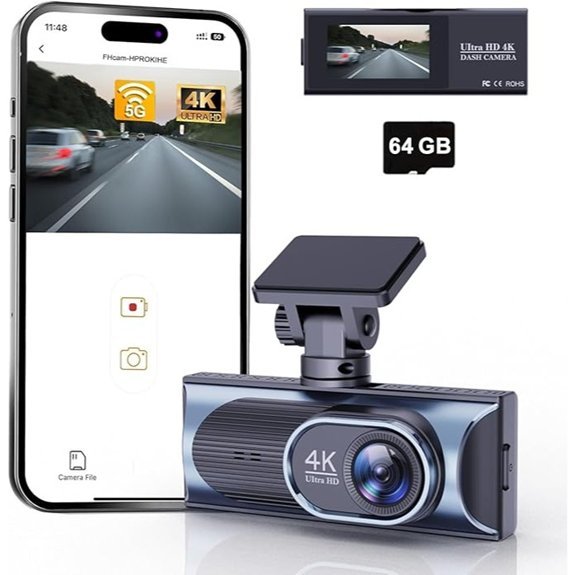 4K Dash Cam with WiFi and Night Vision