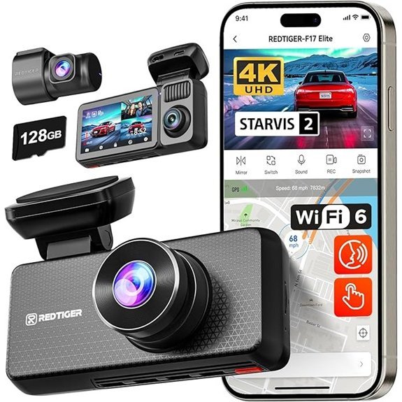 REDTIGER F17 Elite 4K Dash Cam 3 Channel