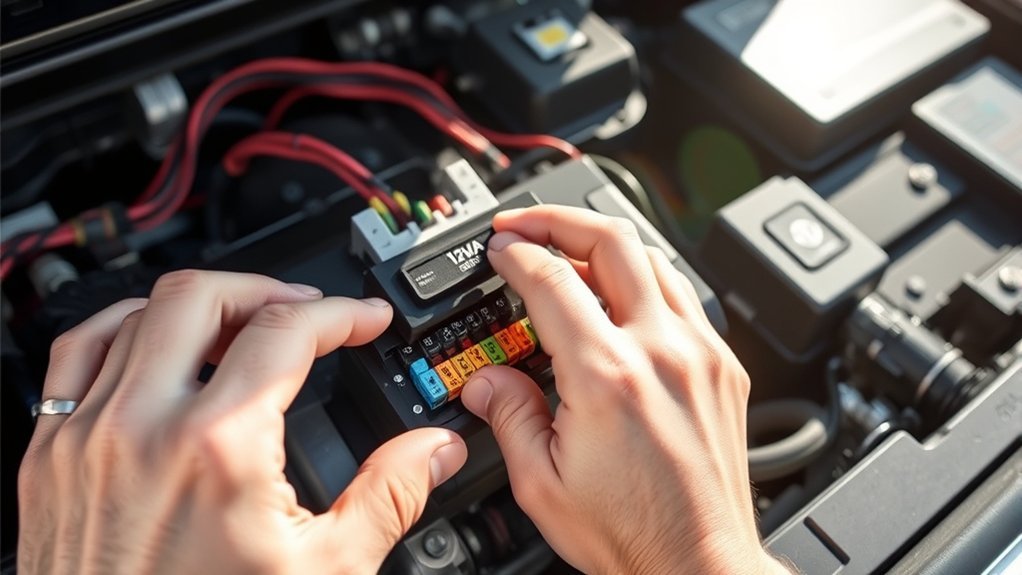 install 120a fuse securely