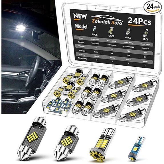 24PCS LED Interior Car Lights Kit