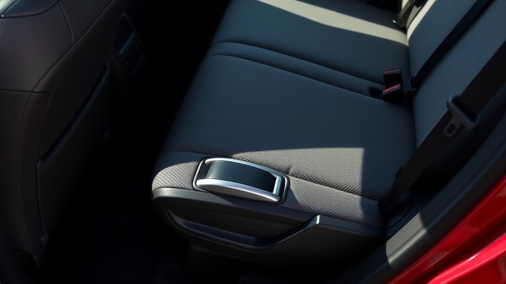 locate third row seat lever