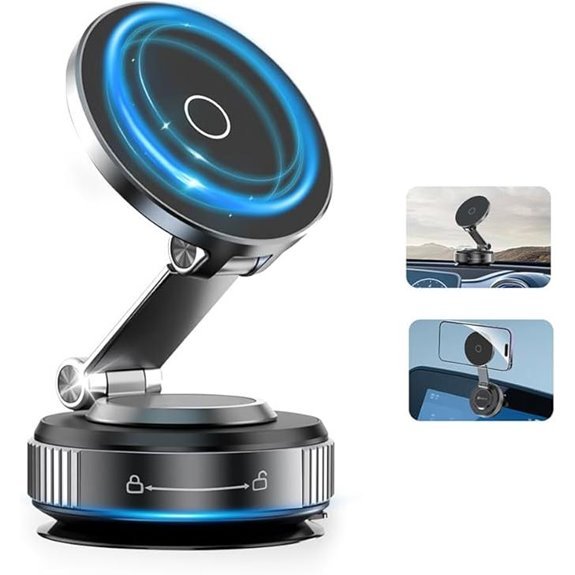 Magnetic Car Phone Holder with Vacuum Suction Cups