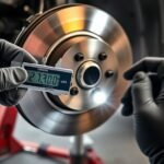 measuring brake pad thickness