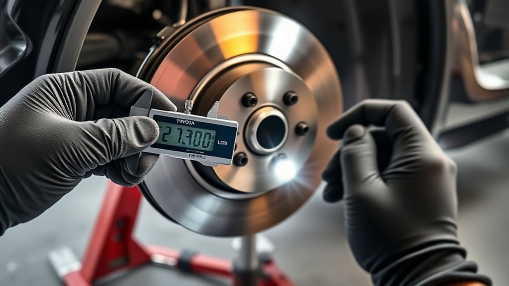measuring brake pad thickness