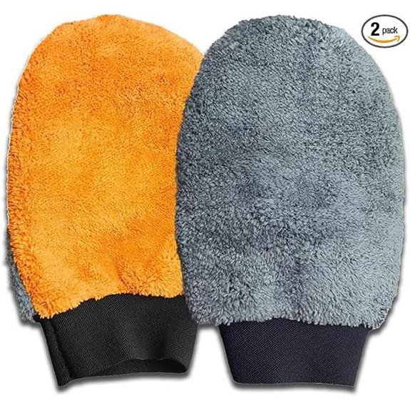 2PCS Microfiber Car Wash Mitts with Elastic Cuff