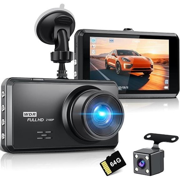 Miden S7 4K Dual Dash Cam with 64G SD Card