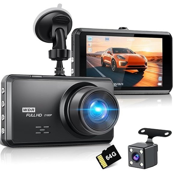 Miden S7 4K Dual Dash Cam with 64G SD Card