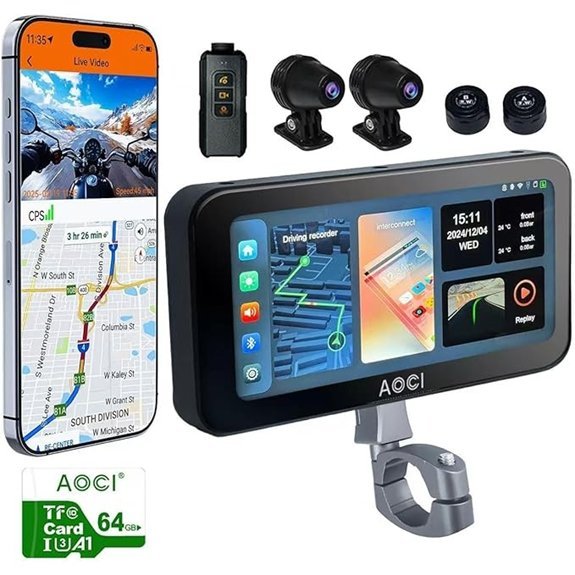 C6 PRO Motorcycle Dash Cam with CarPlay and GPS