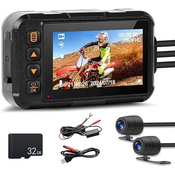 CAMECHO Motorcycle Dash Cam Front and Rear