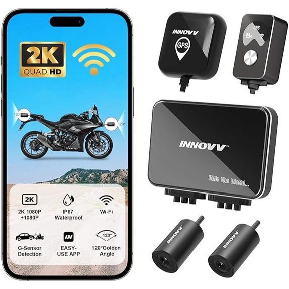 INNOVV K7 Motorcycle 2K Front & Rear Dash Cam