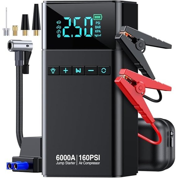 10-in-1 Portable Car Jump Starter with Air Compressor