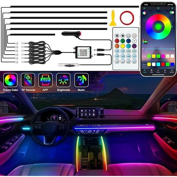 Interior Car LED Strip Lights with Music Sync