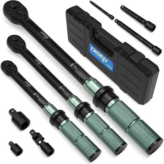 DISEN 9PCS Click Torque Wrench Set