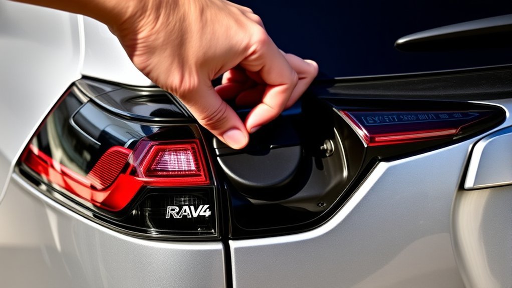 open toyota rav4 gas cap