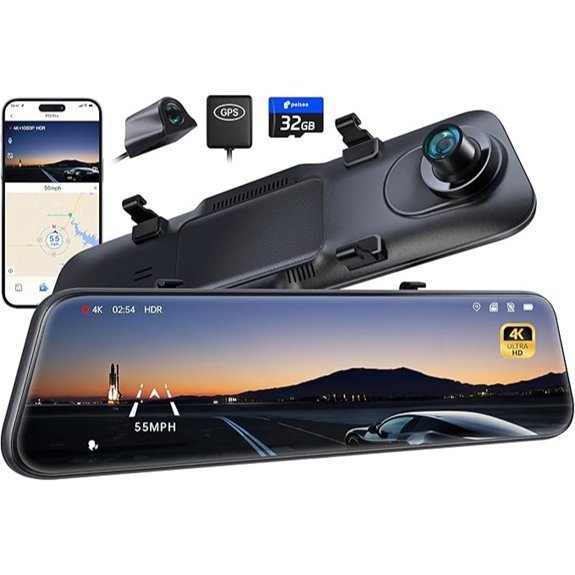 Pelsee P12 Pro 4K Mirror Dash Cam