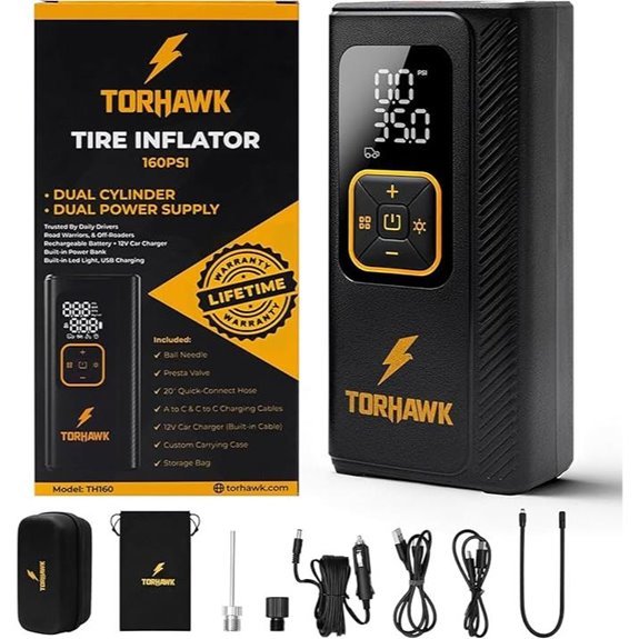 Dual Power Tire Inflator Portable Air Compressor