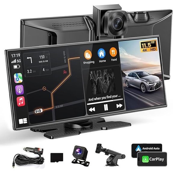 11.5 Portable Carplay Screen with Dash Cam