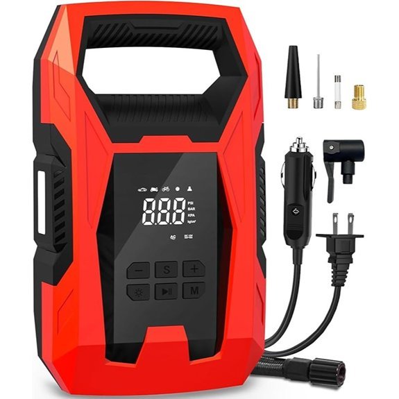 CARSUN Dual-Power Portable Tire Inflator with Gauge