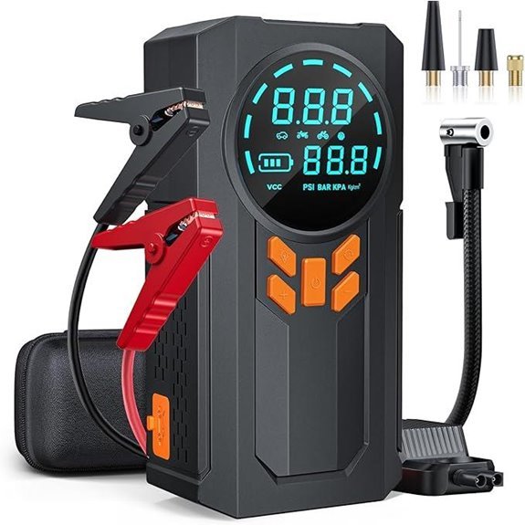 Jump Starter with Air Compressor and Smart Cables