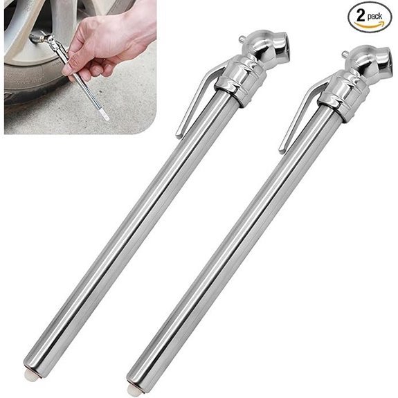 2 PCS Portable Stainless Steel Tire Pressure Gauges