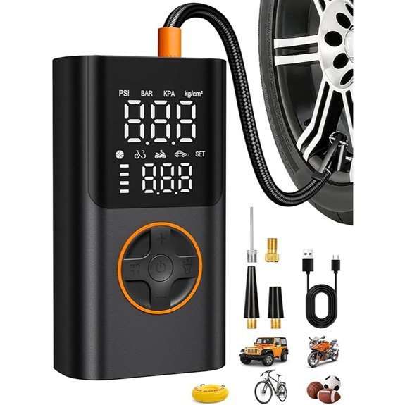 AIRSURE Portable Tire Inflator with Gauge & USB