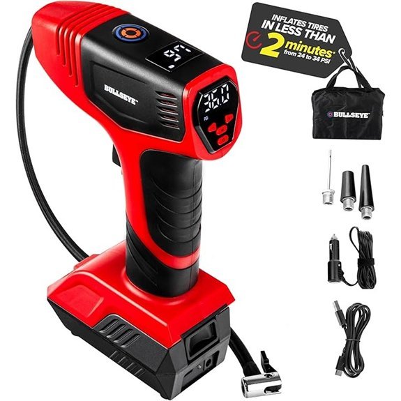 BULLSEYE PRO Portable Tire Inflator with Gauge