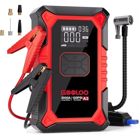 GOOLOO A3 3000A Jump Starter with Air Compressor