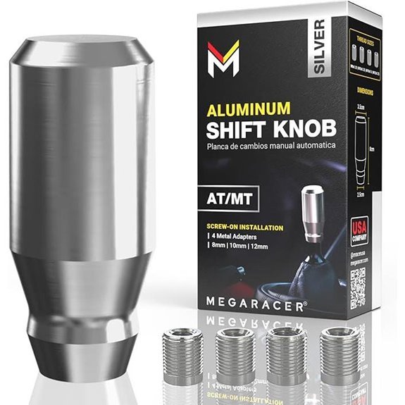 Premium Brushed Silver Shift Knob with Adapters