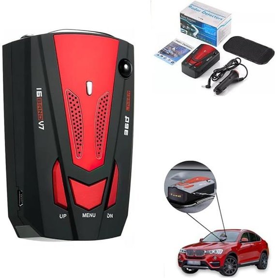 KF Premium Red Car Radar GPS Speed Detector