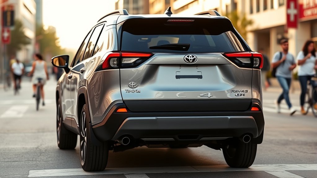 Toyota RAV4 rear cross traffic alert warning while reversing