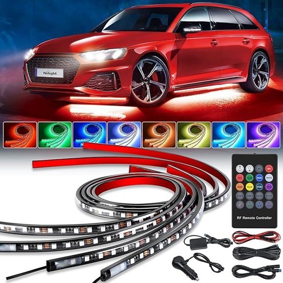 Nilight 4Pcs RGB Car Underglow Accent Strip Lights